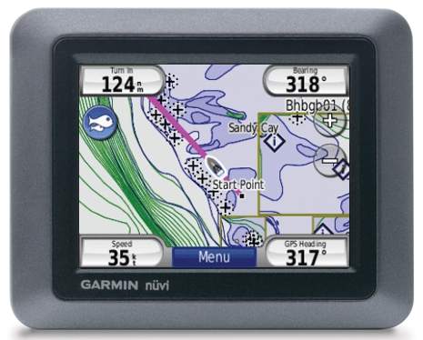 A Nuvi 500 with boating chart - obviously not mine.